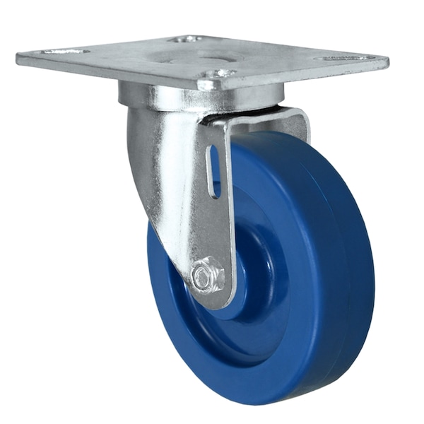 4" Solid Polyurethane Wheel, Swivel Caster, Plate Size: 3-1/8"x4-1